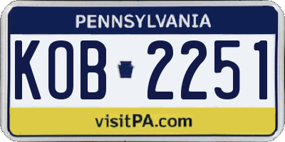 PA license plate KOB2251