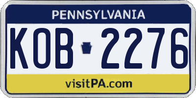 PA license plate KOB2276