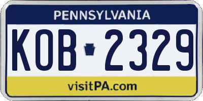 PA license plate KOB2329
