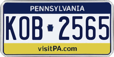 PA license plate KOB2565