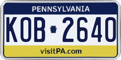 PA license plate KOB2640