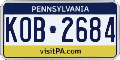 PA license plate KOB2684