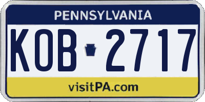 PA license plate KOB2717