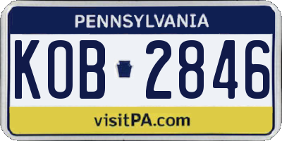 PA license plate KOB2846