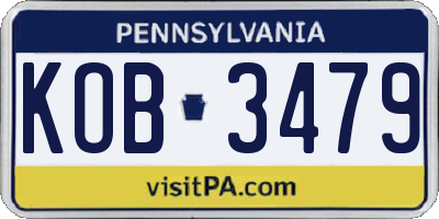 PA license plate KOB3479