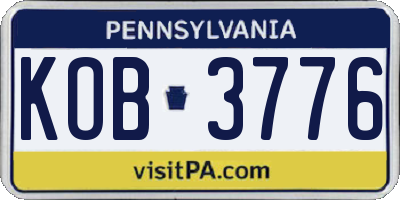 PA license plate KOB3776