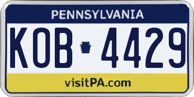 PA license plate KOB4429