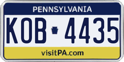 PA license plate KOB4435