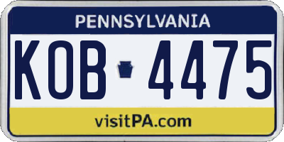 PA license plate KOB4475