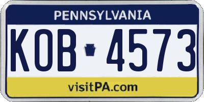 PA license plate KOB4573