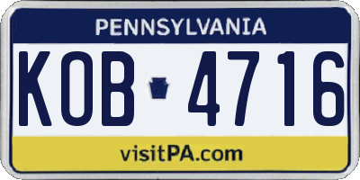 PA license plate KOB4716