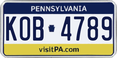 PA license plate KOB4789