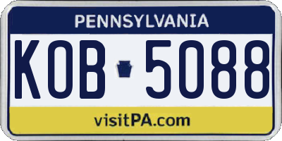 PA license plate KOB5088