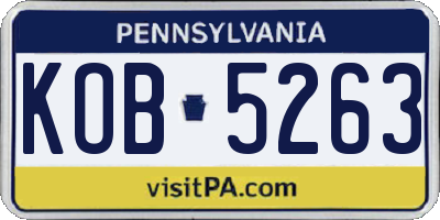 PA license plate KOB5263
