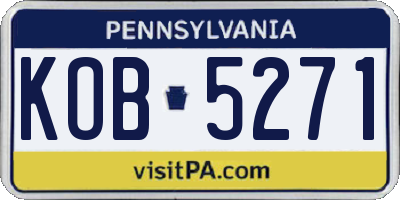 PA license plate KOB5271