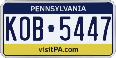 PA license plate KOB5447