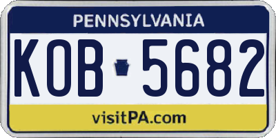 PA license plate KOB5682
