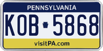 PA license plate KOB5868