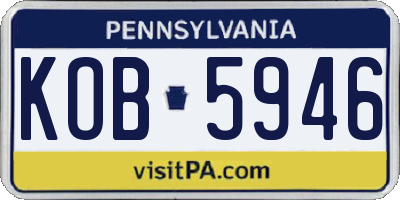 PA license plate KOB5946
