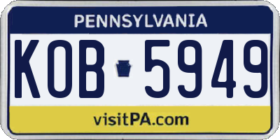 PA license plate KOB5949