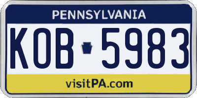 PA license plate KOB5983