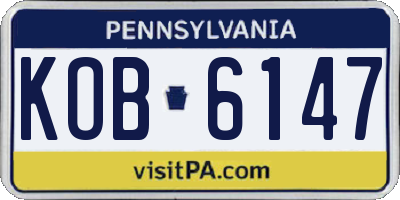 PA license plate KOB6147