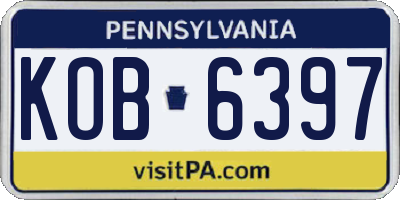 PA license plate KOB6397