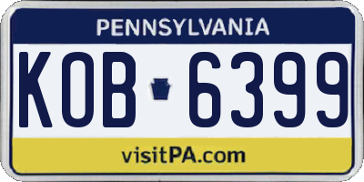 PA license plate KOB6399