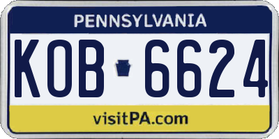 PA license plate KOB6624