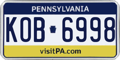 PA license plate KOB6998