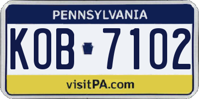 PA license plate KOB7102