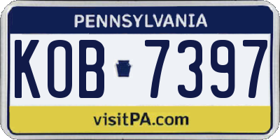 PA license plate KOB7397