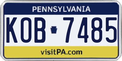 PA license plate KOB7485