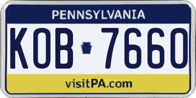PA license plate KOB7660