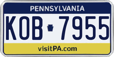 PA license plate KOB7955