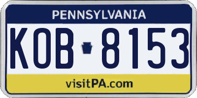 PA license plate KOB8153