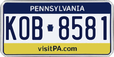 PA license plate KOB8581
