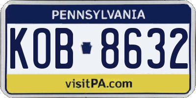 PA license plate KOB8632