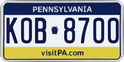 PA license plate KOB8700