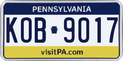 PA license plate KOB9017