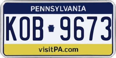 PA license plate KOB9673