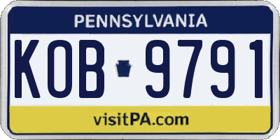 PA license plate KOB9791