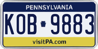 PA license plate KOB9883