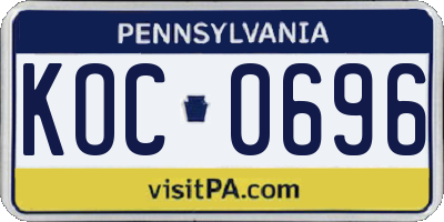 PA license plate KOC0696