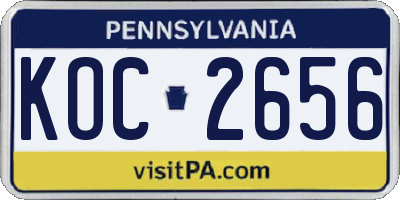 PA license plate KOC2656