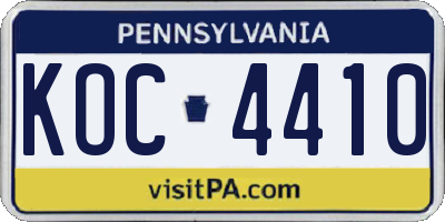 PA license plate KOC4410