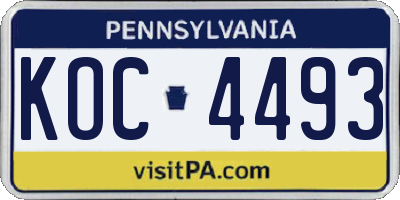 PA license plate KOC4493