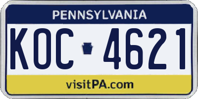 PA license plate KOC4621