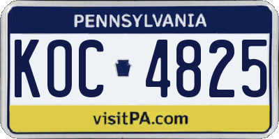 PA license plate KOC4825