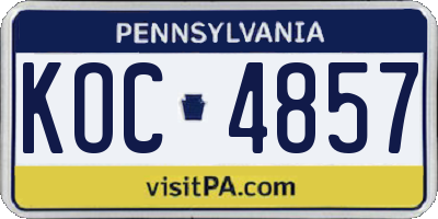 PA license plate KOC4857